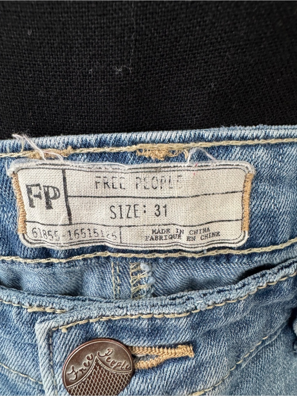 RARE Free People Bali Patchwork Flared Bell Botton Low Rise  Jeans ~ Size 31 🔥 - Picture 7 of 11